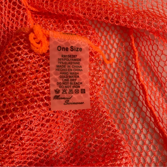 Bright orange summer beachwear V-neck slip dress cover up - Picture 10 of 10